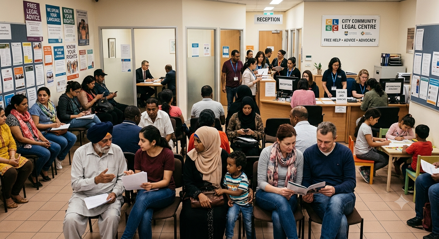 People waiting at a community legal centre